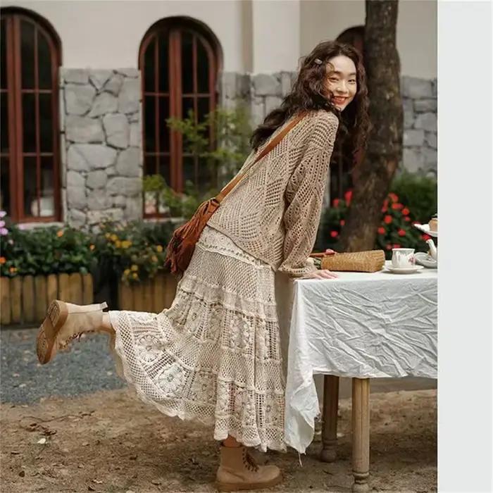 Jupe mi-longue Vintage pour femmes