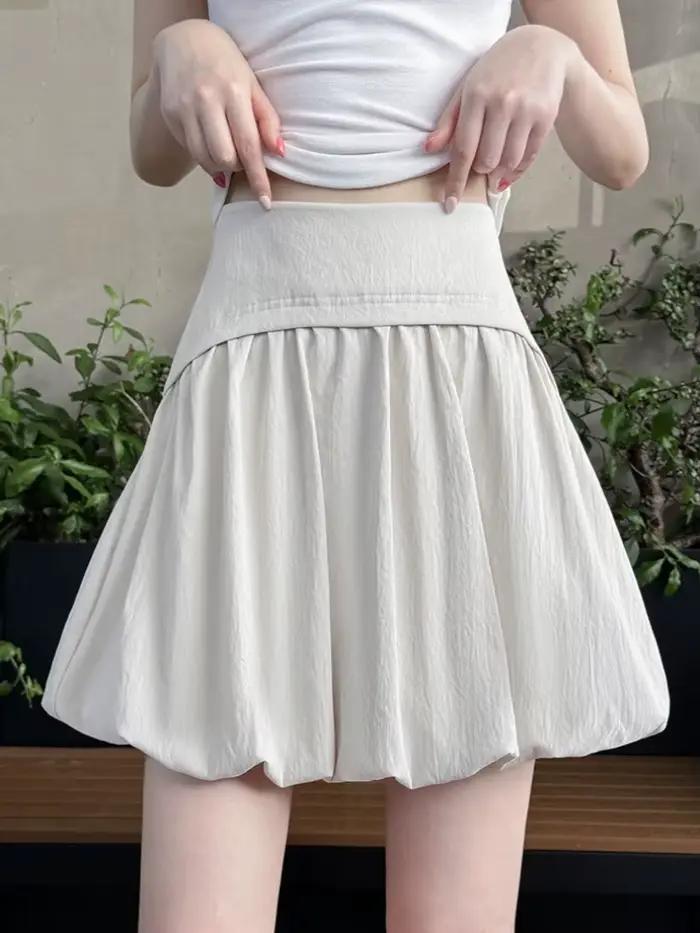 Jupe kaki taille haute bouffante à motif floral pour filles