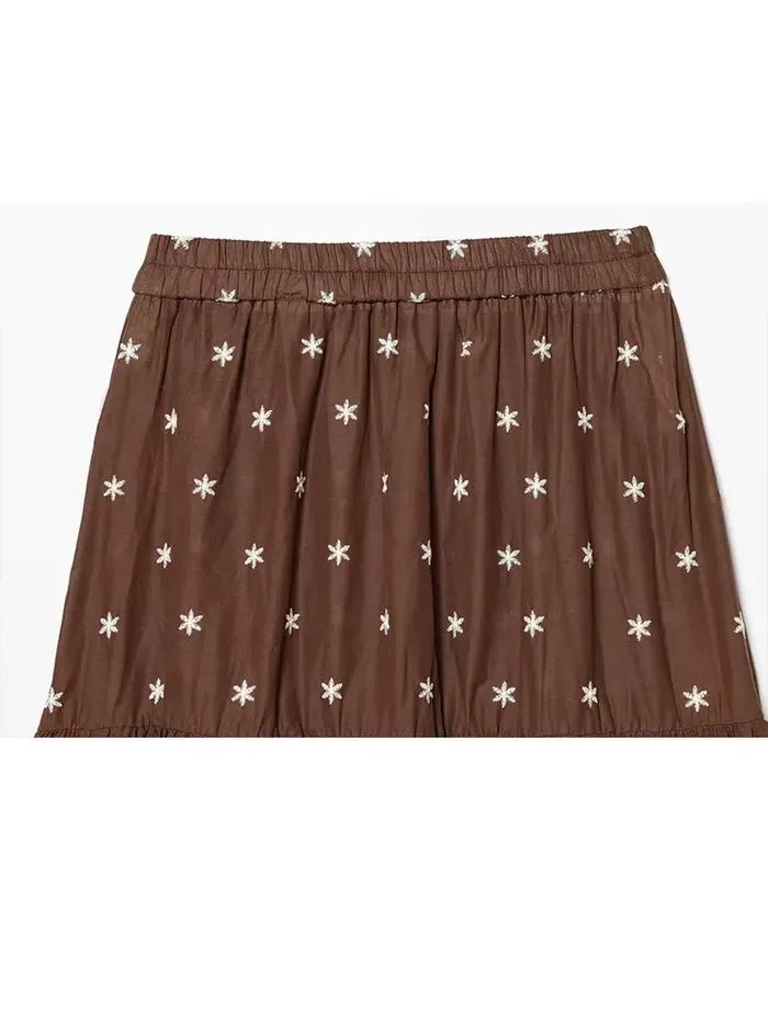 Ensemble jupe de vacances pour femme HH – Haut court sans manches à col rond et broderie ajourée +
