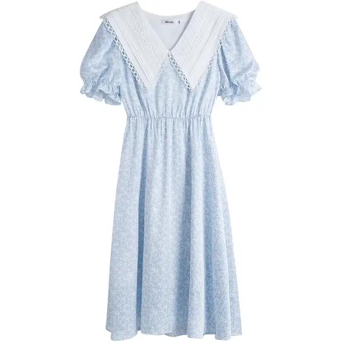 Robe longue femme OLrain col marin