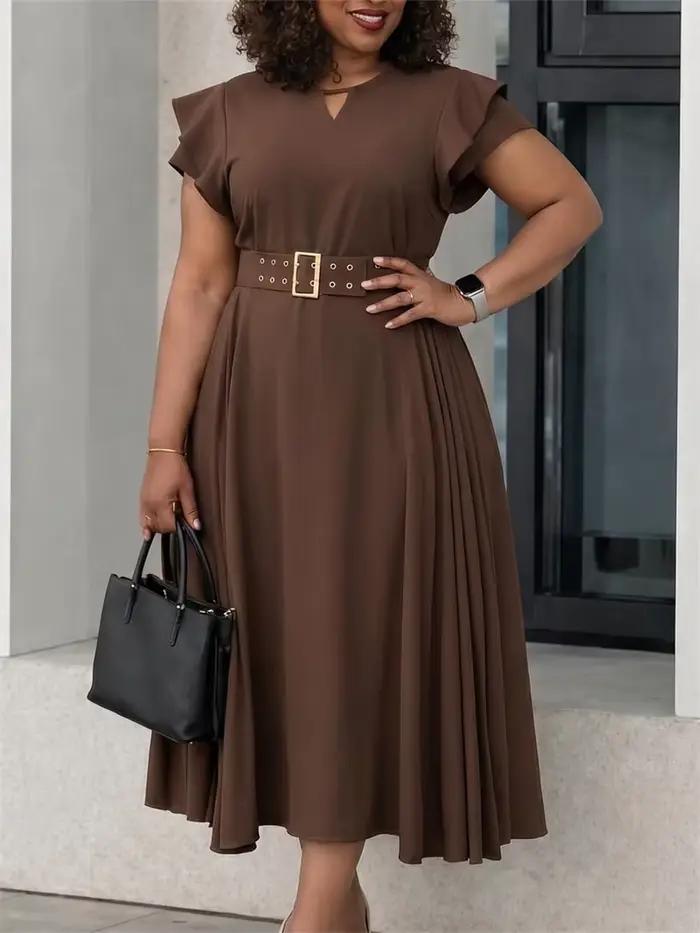 Robes d'été 2026 à volants et manches courtes, élégantes pour femmes, robes de soirée longues, vêtements africains turcs, tenues de bureau pour femmes