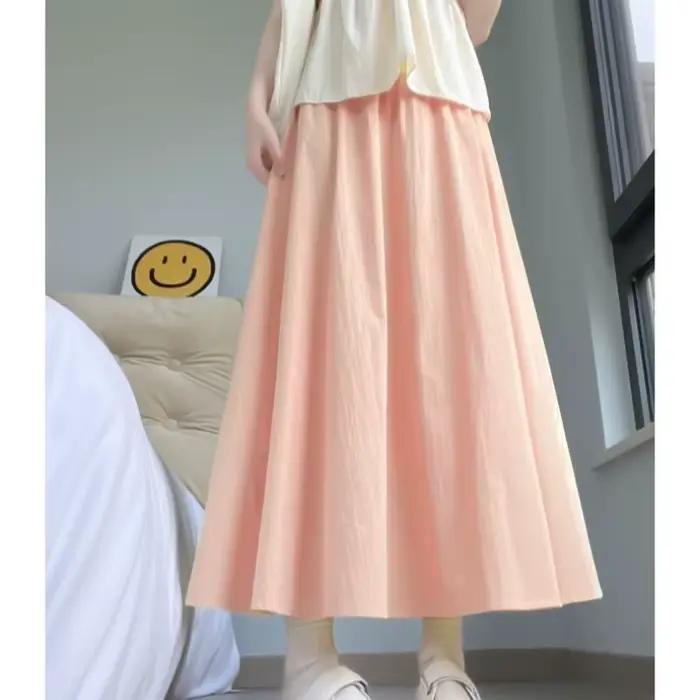 Jupe mi-longue blanche Style forêt pour femmes