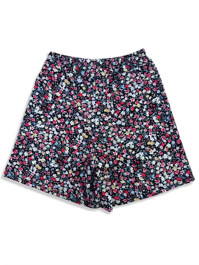 Jupe courte florale taille haute mi-longue ample coupe trapèze décontractée d'été pour filles et femmes