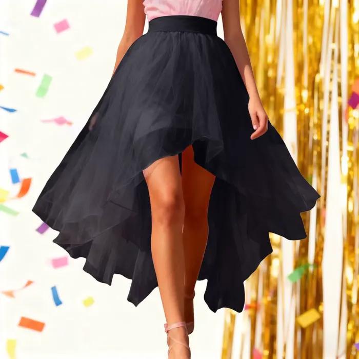 Jupe tutu asymétrique longue pour femme