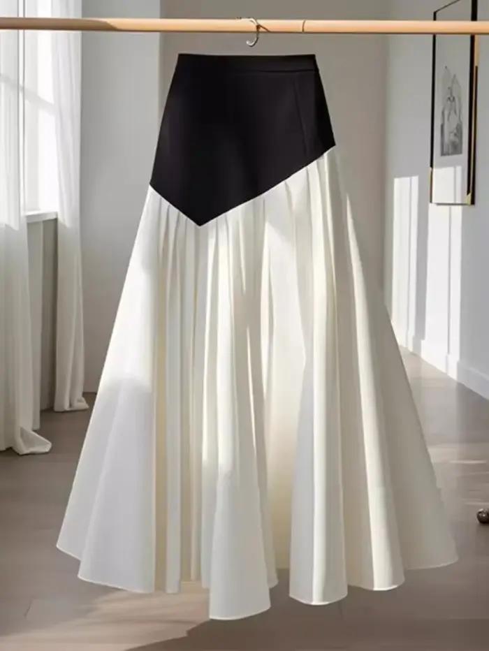 Jupes longues plissées Vintage Y2k, style français élégant, coupe trapèze, Design parapluie, vêtements à la mode coréenne, printemps