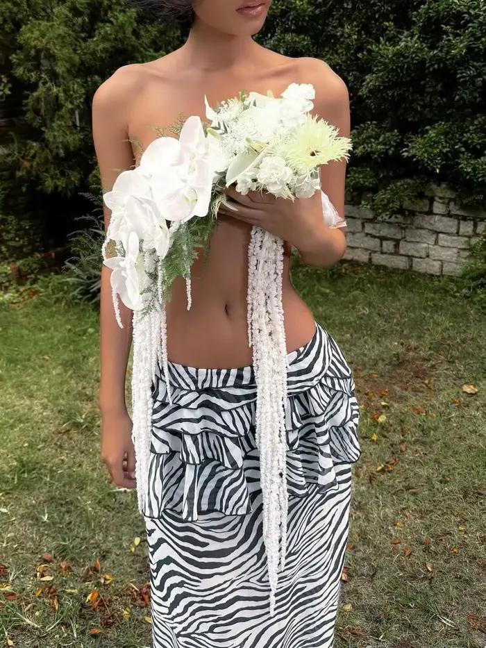 Robe longue imprimée motif zèbre sexy nouvelle mode 2026 pour femme