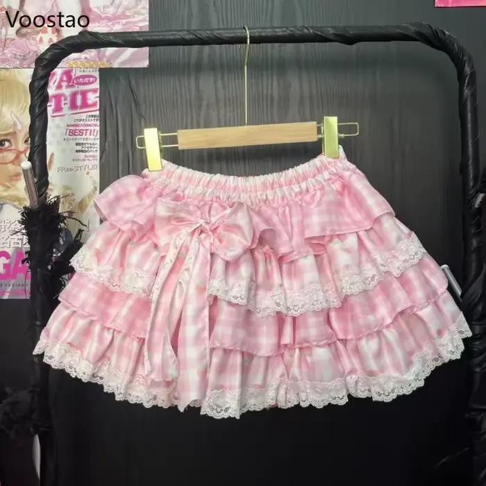 Mini jupe Style Lolita japonais Kawaii Y2k pour femmes