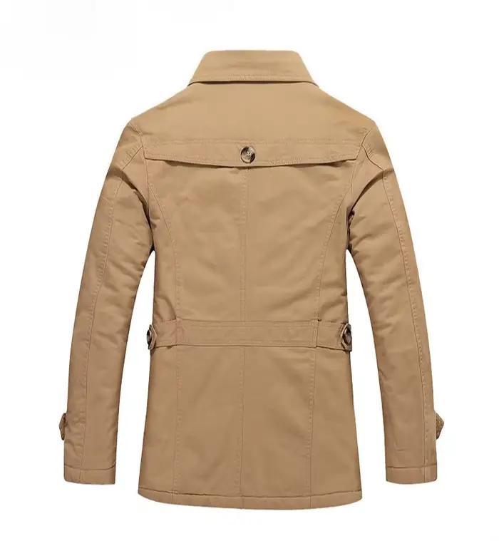 Veste doublée polaire à manches longues pour hommes, manteau chaud à col de nouveau style d'hiver, disponible en noir, bleu, kaki et vert armée.