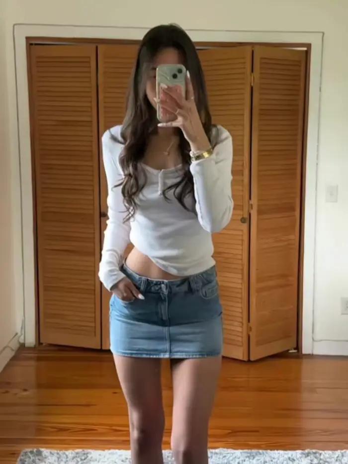 Mini jupes en Denim bleu pour femmes
