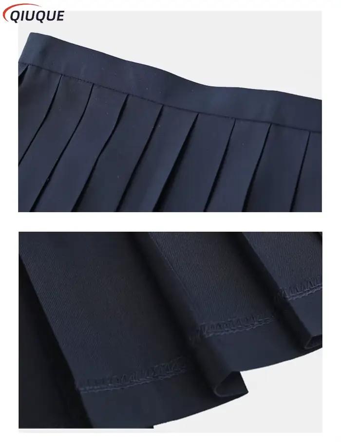 Jupes plissées noires/bleu foncé pour femmes