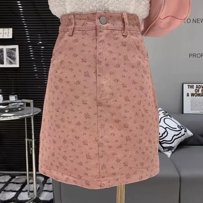 Jupe en jean florale d'été pour femmes Y2k