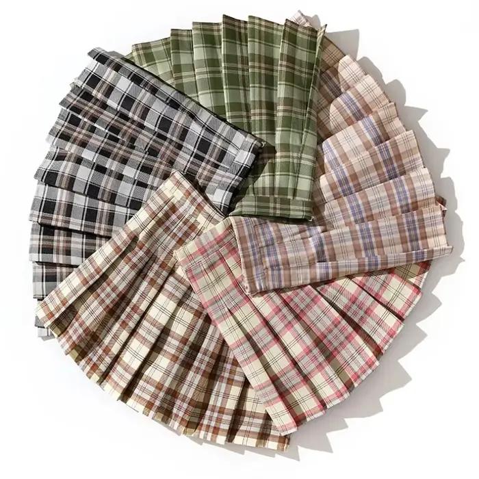 Jupes automne vêtements 2024 femmes jupe Style coréen Harajuku mode filles Falda courte De Mujer taille haute Plaid