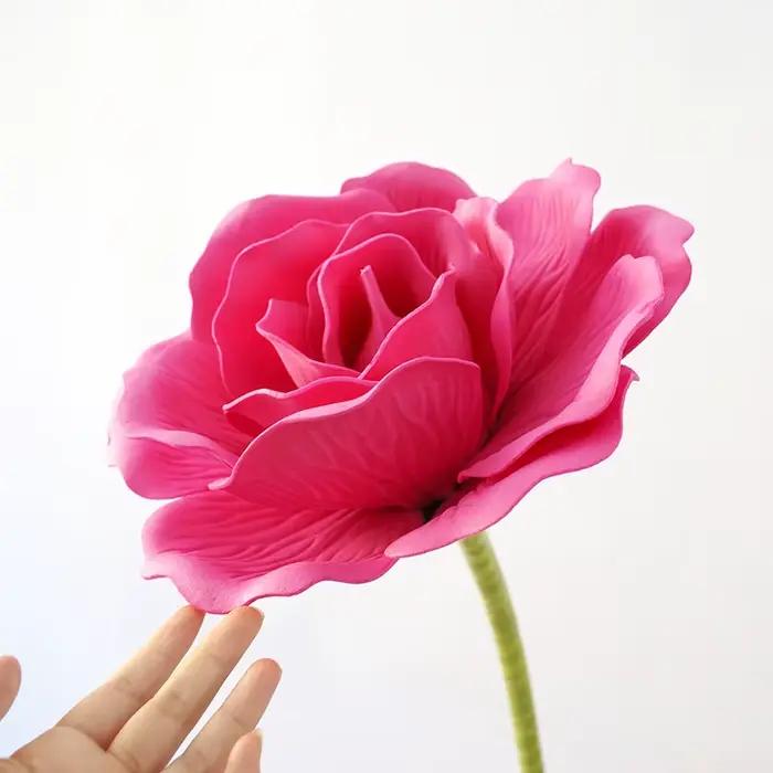 Fleur artificielle géante, grande mousse avec tiges, pour décor de fond de mariage, pour fenêtre, pour la saint-valentin