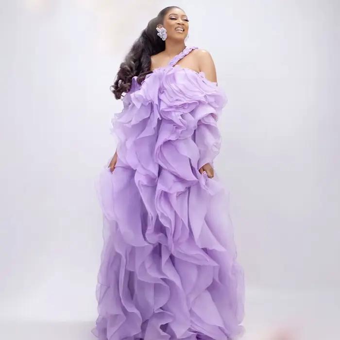 Robe de soirée sexy en polyester avec volants en cascade pour femmes, élégante pour mariages de jour et soirées de gala