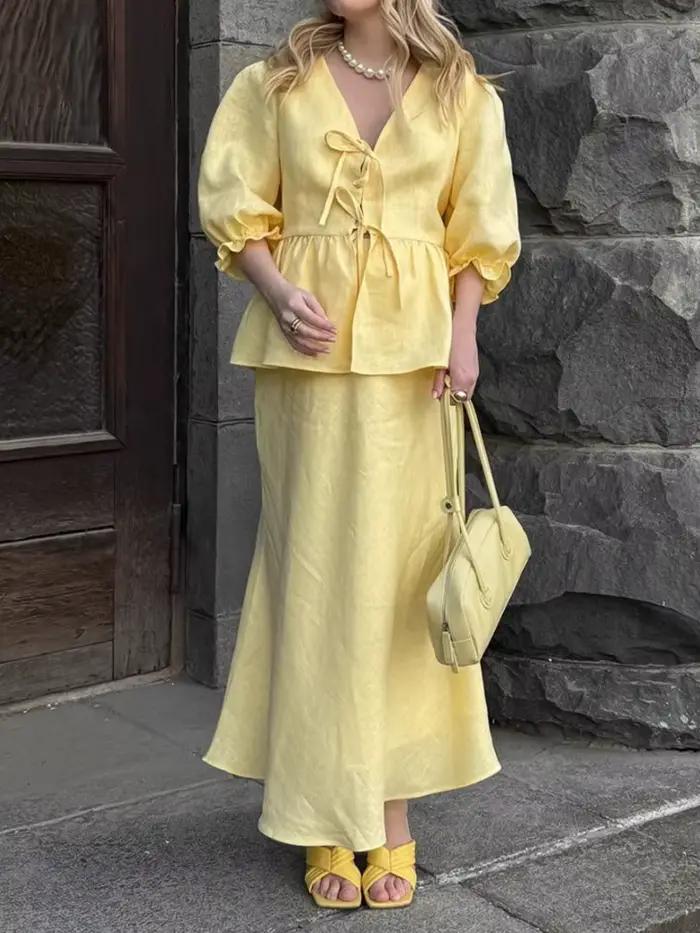 Ensemble jupe femme taille haute