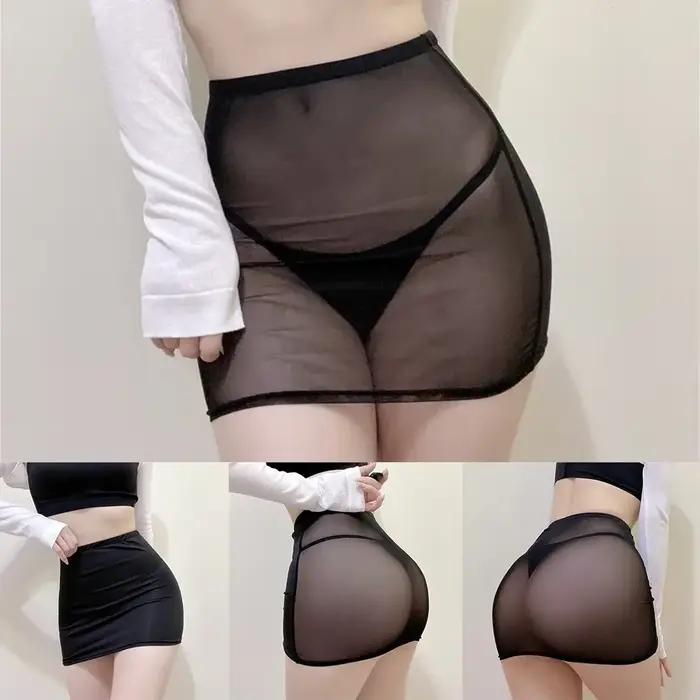 Jupe transparente en maille transparente pour femmes