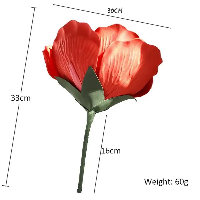 Fleur artificielle géante, grande mousse avec tiges, pour décor de fond de mariage, pour fenêtre, pour la saint-valentin