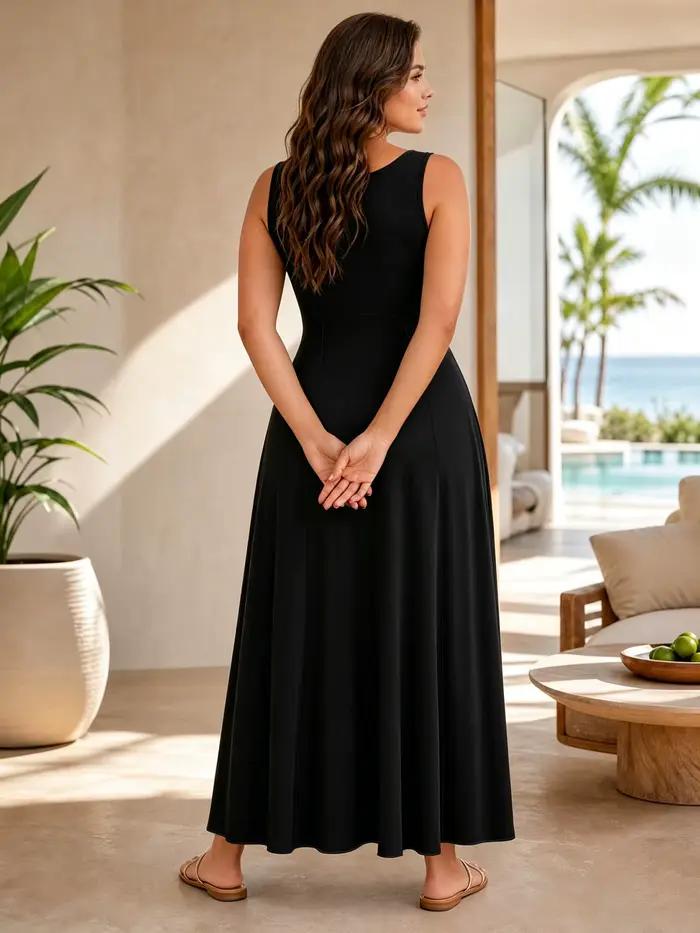 Robe grande taille à col en U