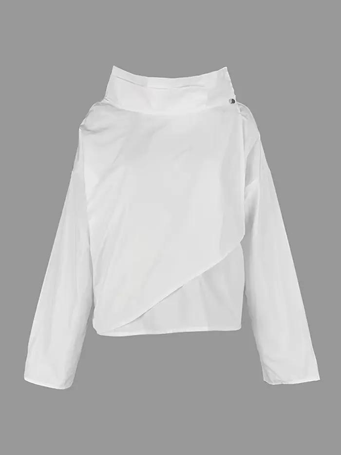 Veste d'automne pour femmes, col haut, manches longues, coupe ample, manteau, couleur unie, asymétrique, Cool, vêtements d'extérieur pour femmes