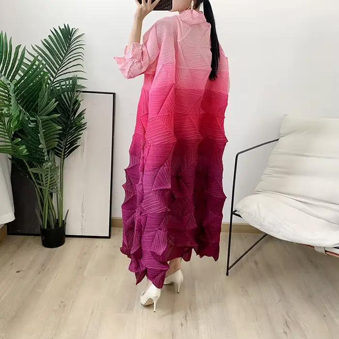 Robe plissée dégradée, nouvelle collection Printemps/Été 2026, jupe longue plissée diamant, vêtement féminin amincissant et élégant