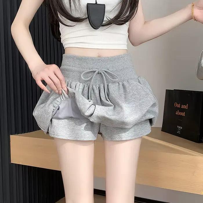 Jupe mi-longue bouffante taille haute pour femme