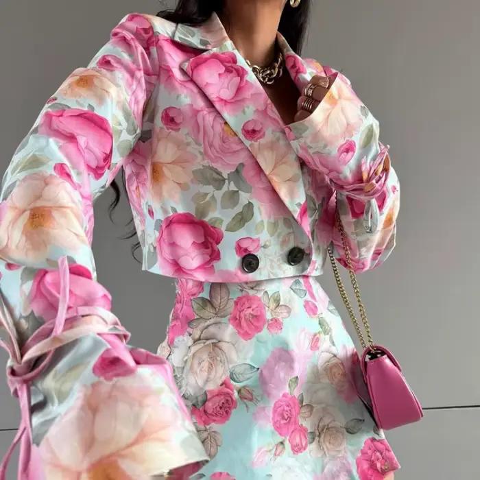Tenue jupe imprimée florale pour femmes