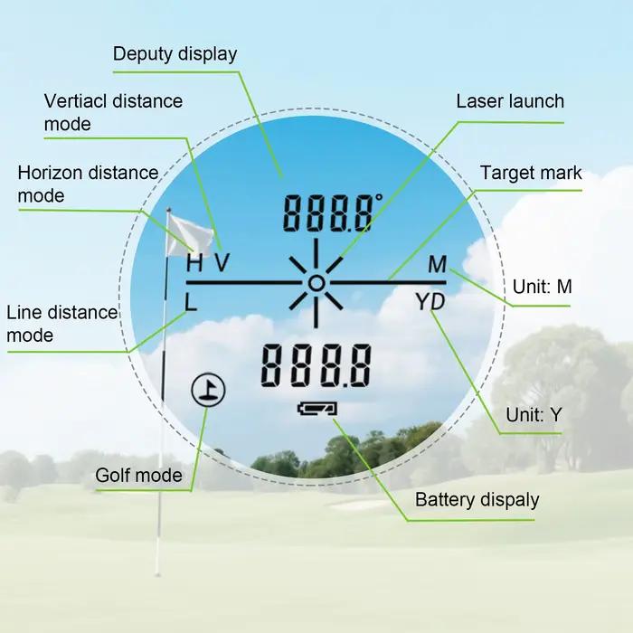 Télémètre Laser longue Distance 2000m, télémètre monoculaire extérieur, Golf chasse, endroit décimal 0.1m \ cour