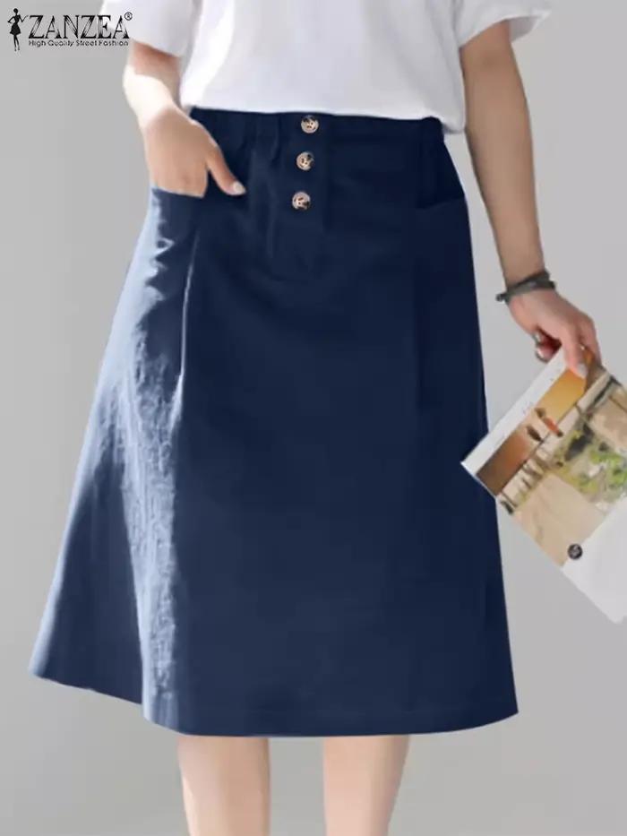 Jupe trapèze longueur genou pour femme