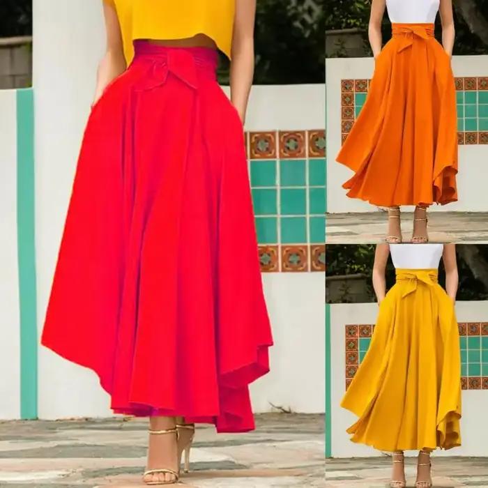 Jupes Maxi Plissées Vintage pour Femme