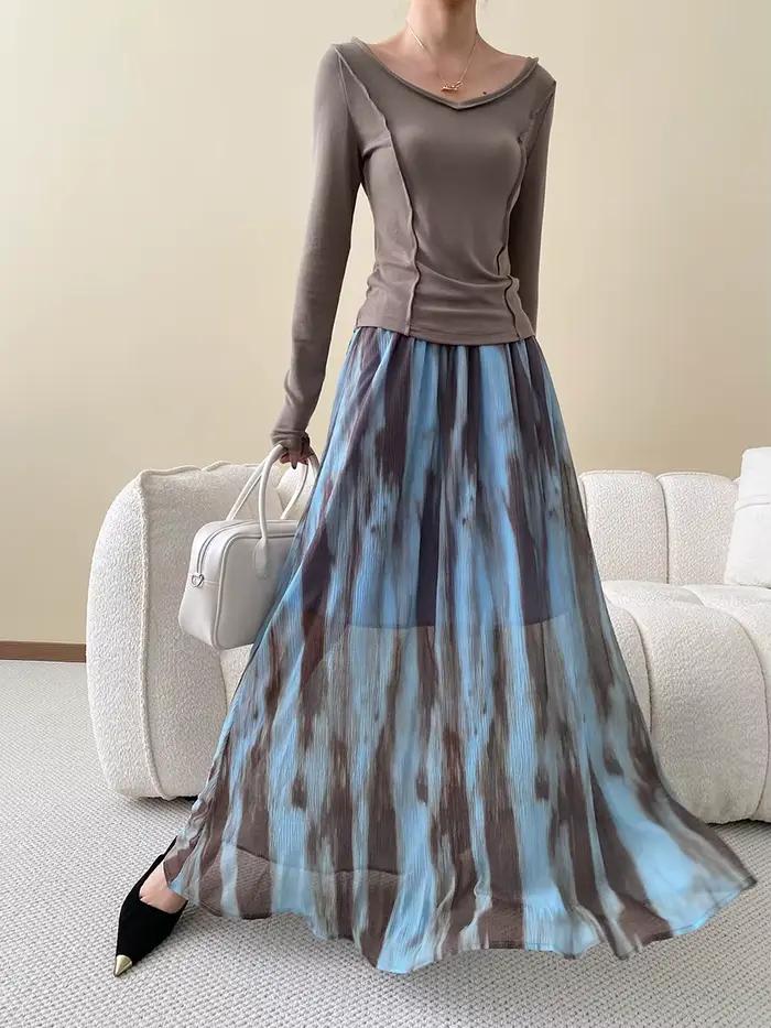 Jupe longue taille haute