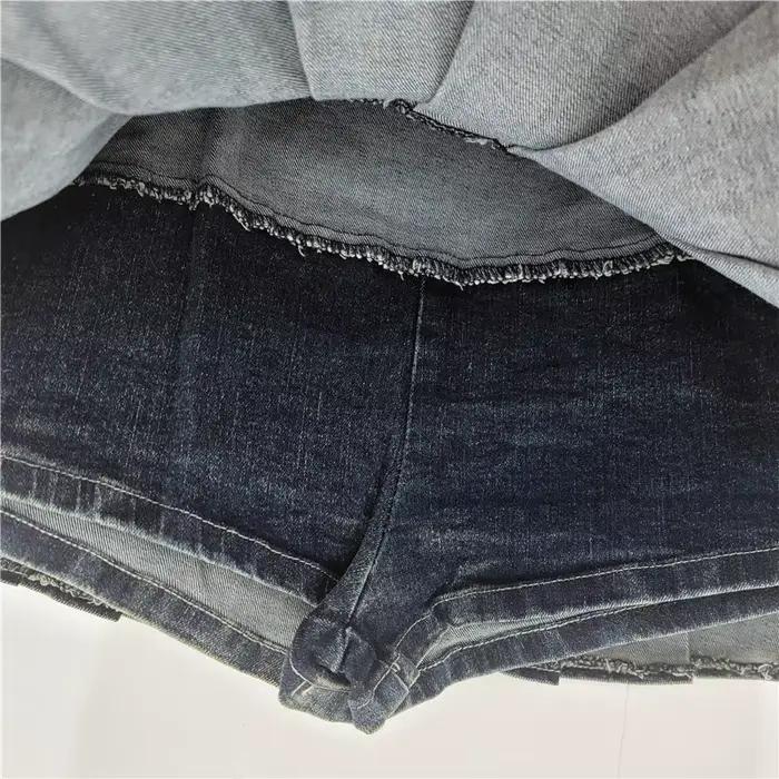 Jupe en jean plissée mini DEAT pour femme