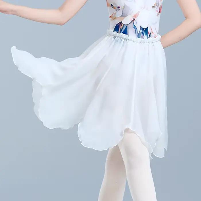 Jupe de danse de ballet en mousseline de soie en forme de pétale pour femmes