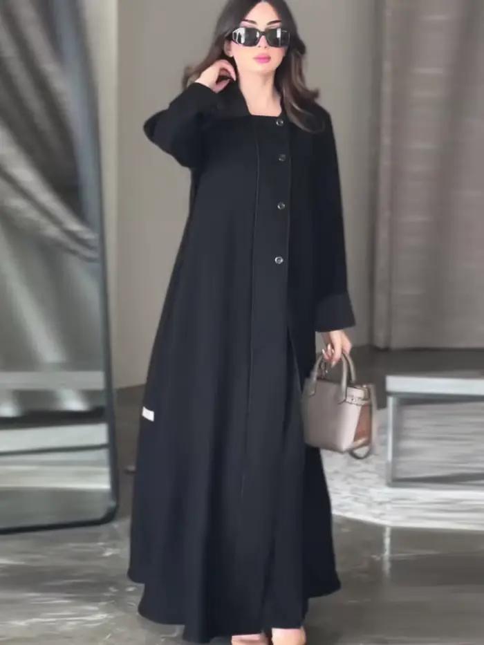 Veste mi-longue pour femmes, manteau Vintage à manches longues, une pièce, nouvel arrivage, vêtements simples à la mode, automne et hiver