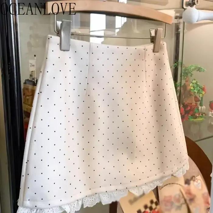 Mini jupe en dentelle à volants pour femmes