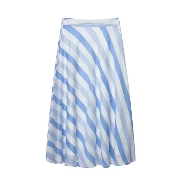Jupe midi rayée pour femme