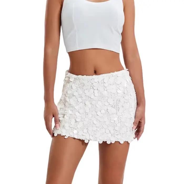 Mini-jupe sexy à sequins pour femme