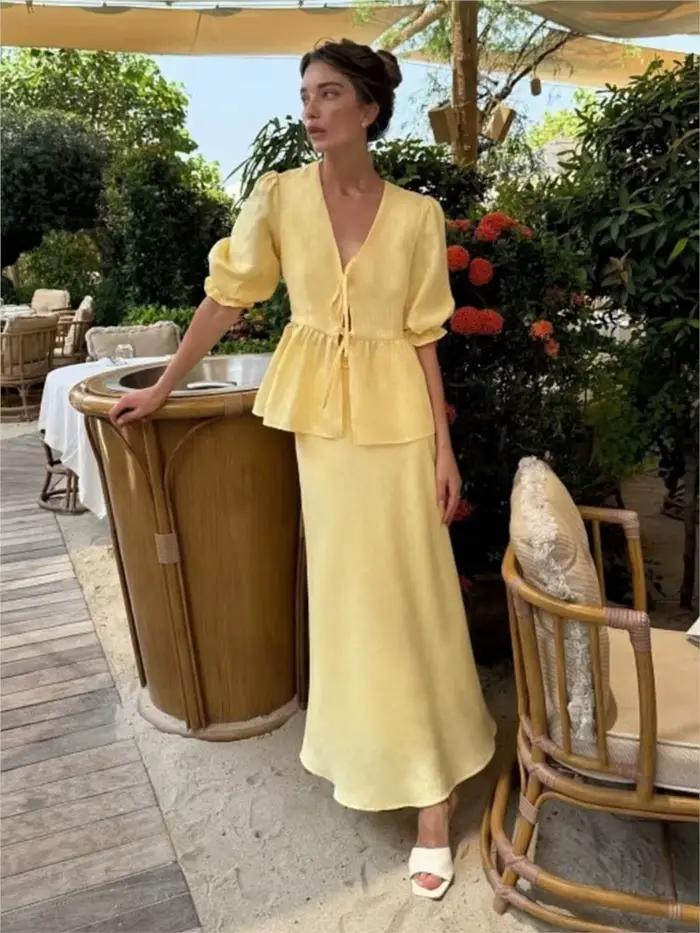 Ensemble jupe femme taille haute