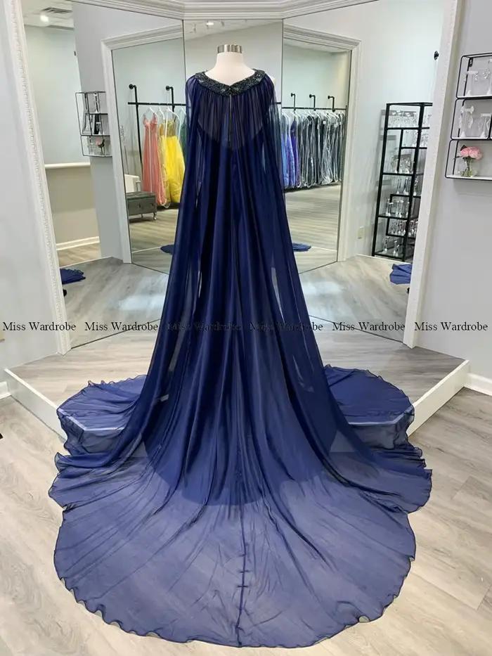 Robe de soirée sirène en velours bleu marine avec perles, chérie, robe de Rhde luxe, robe de célébrité, banquet formel Everak, 2024