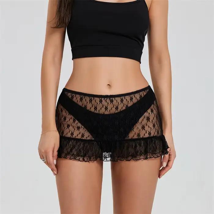 Lamuusaa-Mini jupe en dentelle pour femme