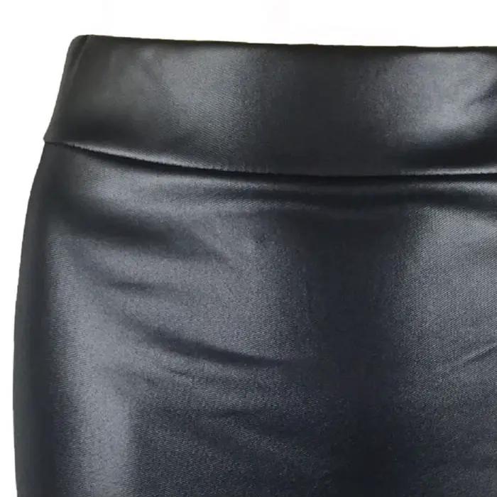 Mini jupe en similicuir PU pour femme