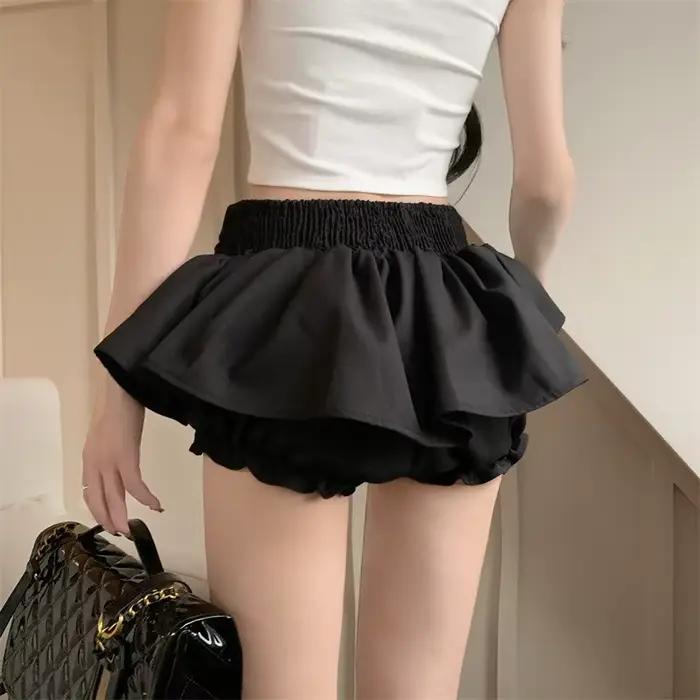 Mini jupes femmes nœud taille haute doux tout-match princesse a-ligne Simple gâteau bouffant jupe Preppy belle Harajuku tendre Ins
