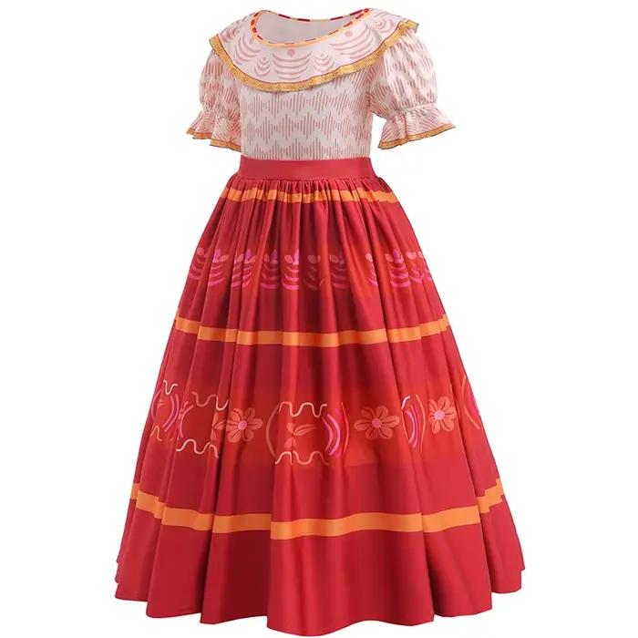 Robe d'été pour enfants de 3 à 12 ans, robe décontractée à manches courtes pour filles, robe en coton imprimée, robe de princesse pour fête d'anniversaire