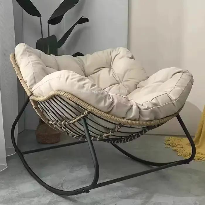 Chaise à bascule extérieure adulte paresseux canapé nid d'oiseau en forme de salon balcon sieste petit appartement rotin tissé Adul chaise à bascule