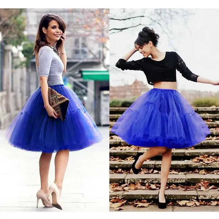 BABYONLINE jupe en Tulle moelleuse jupon adulte taille élastique sous-jupe couches mariée Midi Tutu jupes femmes soirée de bal