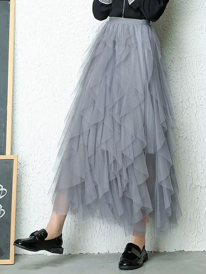 Mode Tutu Tulle jupe femmes longue Maxi