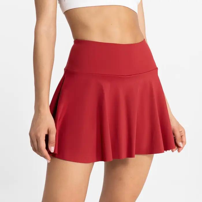 Femmes sport jupe courte Yoga Shorts téléphone poche taille haute Fitness course Tennis Badminton Anti-exposition jupe vêtements de sport