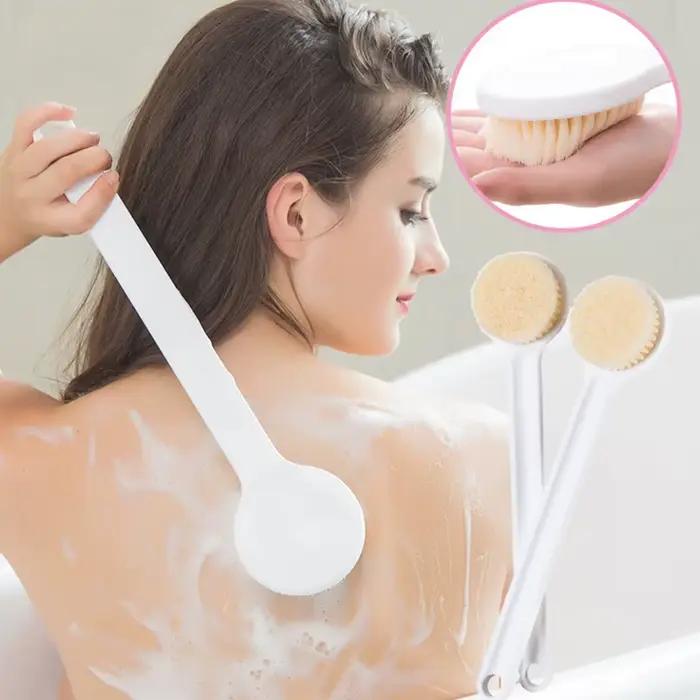 Brosse de douche à long manche pour le dos, poils doux, exfoliante pour le corps, pour la santé de la peau, accessoires de bain