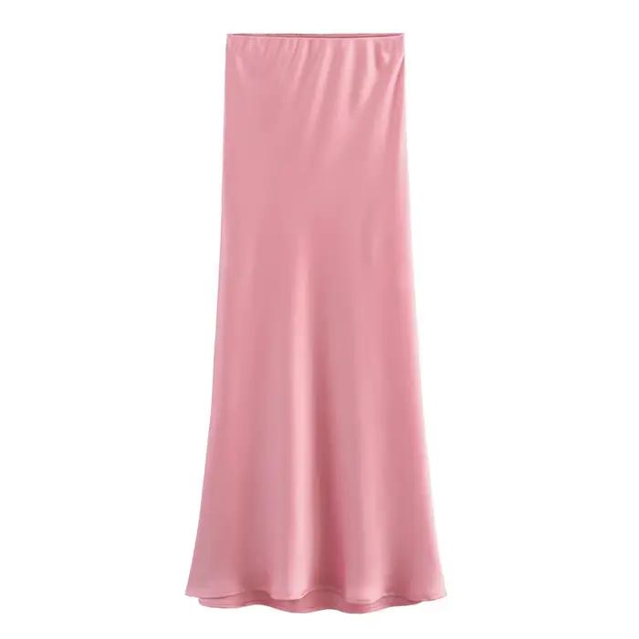 Jupe longue élégante en satin pour femme