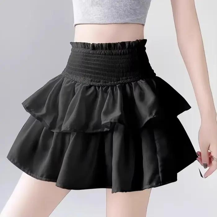 Jupe mini trapèze blanche grande taille pour femme