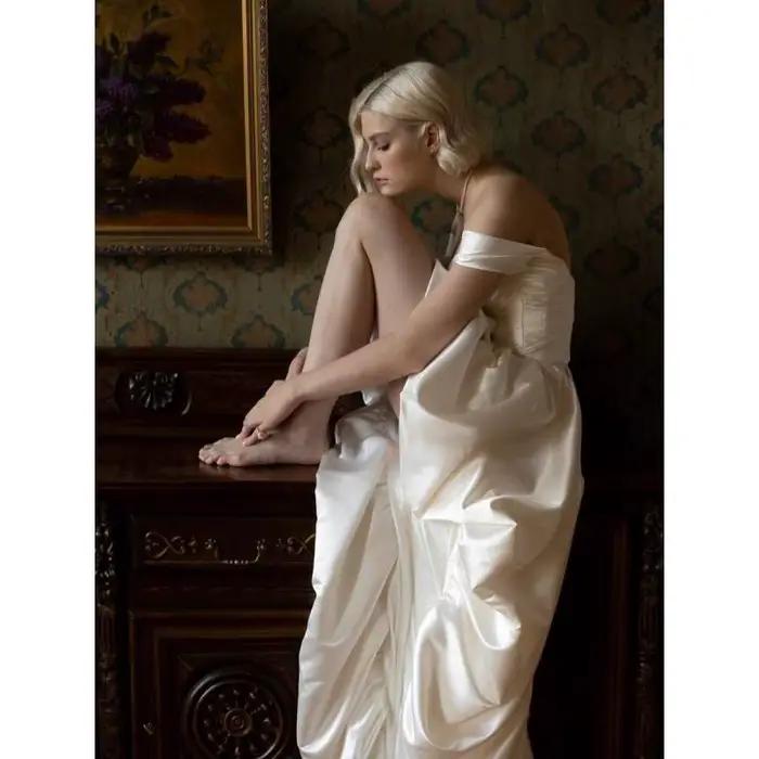 Robe de mariée simple en satin, asymétrique, courte devant et longue derrière, légère, pour fête d'anniversaire, demoiselle d'honneur, soirée, personnalisable
